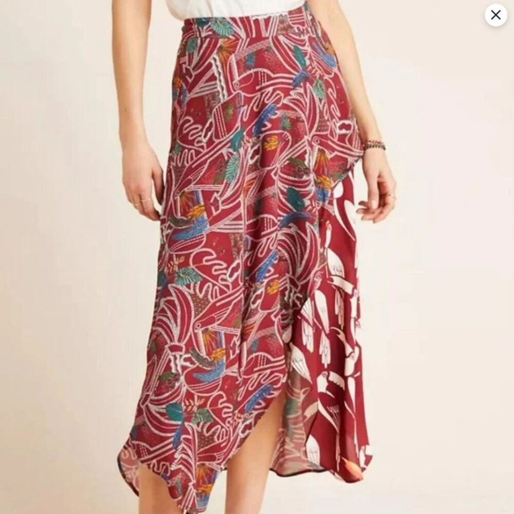 FARM Rio Culebra Mixed Print Midi Skirt